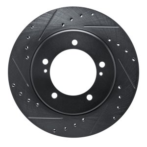 Chevrolet Tracker Brake Rotor (1) - Front Left - R1 Concepts - Drilled & Slotted - Black - `99-`08